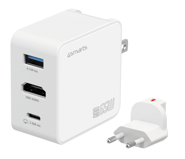 4smarts Ładowarka podróżna Flex Hub 65W GaN USB-C/USB-A/HDMI biały - 1486742 - zdjęcie 2